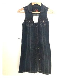Dark denim button front dress by Guess